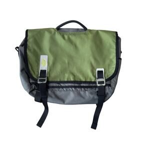 TIMBUK 2 SOFT Canvas Commuter/Messenger Bag; Green & Black, Padded; pockets